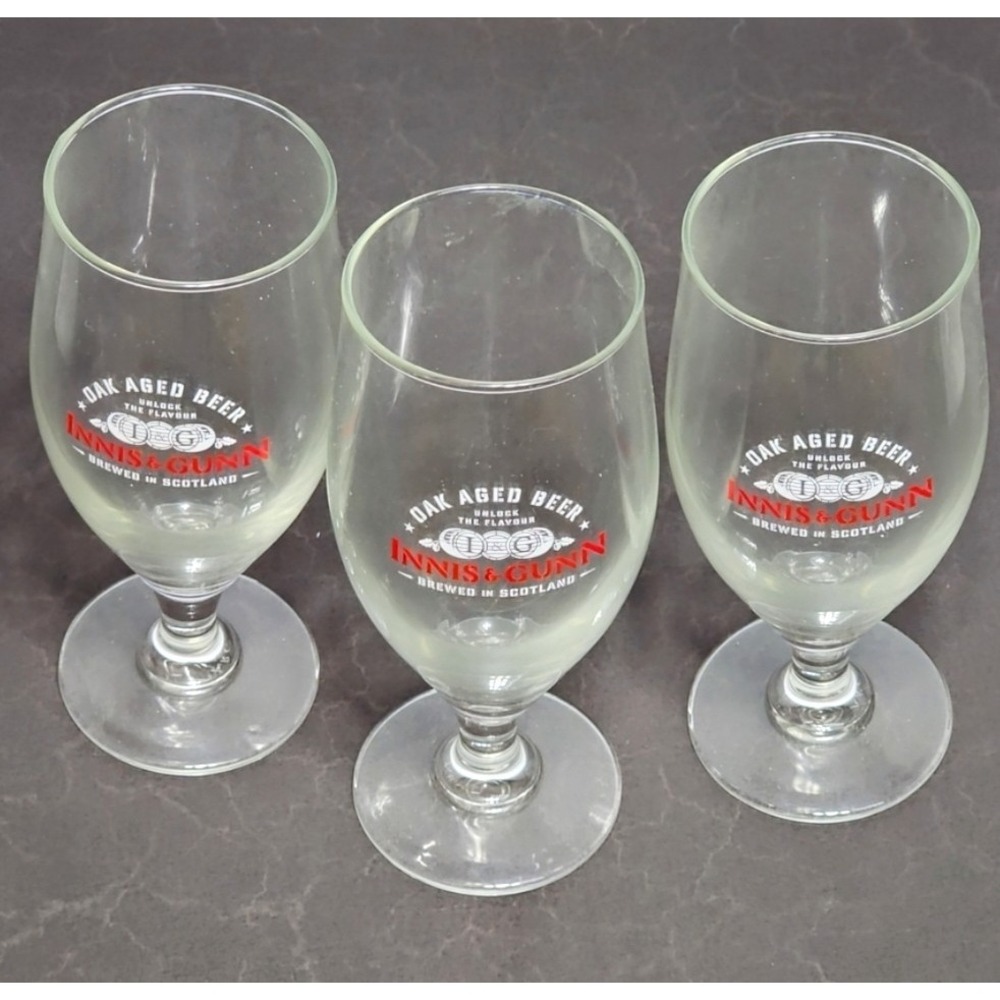 Innis & Gunn Tulip Glass Stemmed Beer Oak Aged‎ Scotland Craft Breweriana
